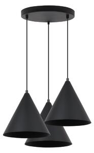 Závěsné svítidlo Soho, 3x černé kovové stínítko, (fi 25cm), o