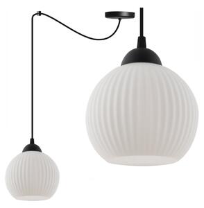 Závěsné svítidlo Riffle Round Spider, 1x bílé skleněné stínítko, b