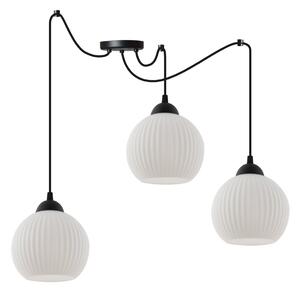 Závěsné svítidlo Riffle Round Spider, 3x bílé skleněné stínítko, b