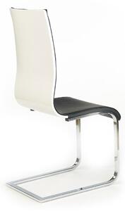 Židle K104 chrom, černý / bílá ekokůže Halmar