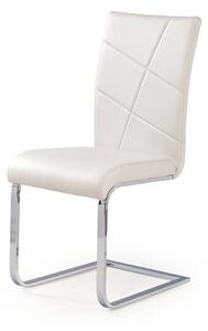 Židle K108 chrom, bílá ekokůže Halmar