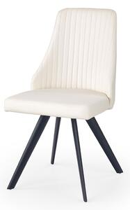 Židle K206 černý kov / bílá ekokůže