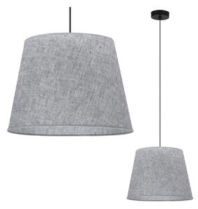 Závěsné svítidlo Len1, 1x šedé textilní stínítko, (fi 38 cm), b