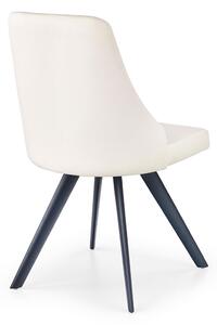 Židle K206 černý kov / bílá ekokůže Halmar