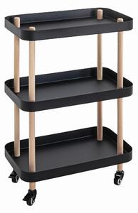 SERVÍROVACÍ VOZÍK, přírodní barvy, černá, barvy buku, 50/30/76 cm - Barové vozíky, Online Only