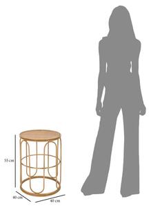 Přírodní kulatý odkládací stolek Mauro Ferretti Salbi, 40x55 cm