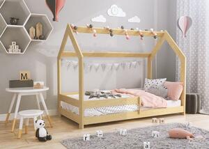 Dětská postel Domek 80x160 cm D5 + rošt a matrace ZDARMA - borovice