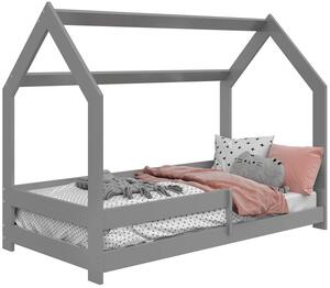Dětská postel Domek 80x160 cm D5 + rošt a matrace ZDARMA - šedá