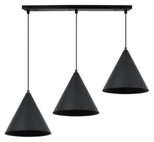 Závěsné svítidlo Soho, 3x černé kovové stínítko, (fi 25cm)