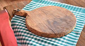 Stará Krása – Ruční výroba Velké kulaté selské prkénko z dubového masivu Průměr 40 cm