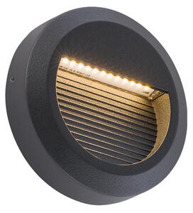 NOWODVORSKI Venkovní LED osvětlení schodiště SIDEWALK, 1,6W, teplá bílá, 11cm, kulaté, černé 8147