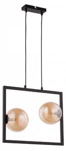 SIGMA Závěsné moderní osvětlení COSMIC, 2xG9, 12W, černé, jantarové sklo 32126