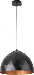 SIGMA Závěsné moderní osvětlení DIAMENT, 1xE27, 60W, 35cm, černé, měděné 31372