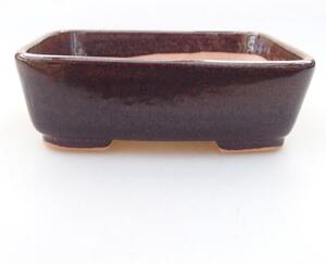 E-bonsai Keramická bonsai miska 11,5 x 9,5 x 3,5 cm hnědá