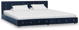 Rám postele modrý samet 160 x 200 cm