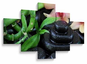 Obraz - Kameny a orchideje (125x70 cm)