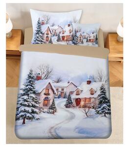Povlečení VÁNOČNÍ VESNIČKA vícebarevná, 45x45 + 70x90 a 140x200 cm