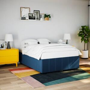 Rám postele bez matrace modrý 140 x 200 cm textil 3284845