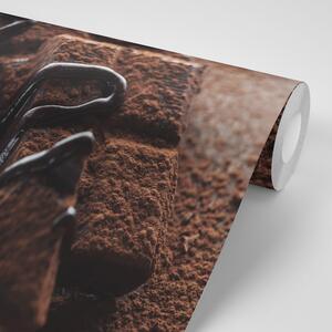 Samolepící fototapeta lahodné kousky čokolády