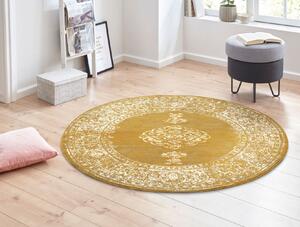Kusový koberec Gloria 105518 Mustard kruh 160x160 cm