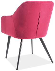 Jídelní čalouněná židle RADANA velvet červená bordó/černá