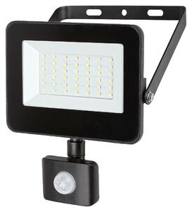 RABALUX Venkovní nástěnný bodový LED reflektor s čidlem FLOOD, 30W, denní bílá, IP44, černý 007068
