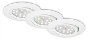BRILONER 3ks sada LED vestavné svítidlo, pr. 8,2 cm, 3 W, bílé BRI 7171-036
