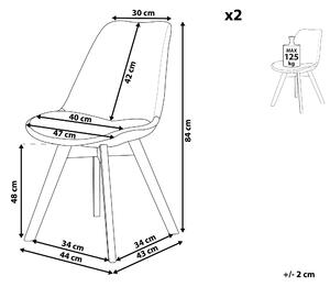 Sada 2 čalouněných jídelních židlí grafitově šedé DAKOTA II