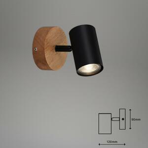 BRILONER bodové nástěnné a stropní svítidlo, pr. 9 cm, max. 35 W, černá BRI 2920-015