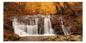Fototapeta - Podzimní krajina: vodopád v lese II 550x270 + zdarma lepidlo