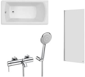 Sada obdélníková vana Roca Linea Slim A248541000, vanová baterie Roca Lanta A5A0111C00, AM4008512M