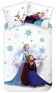 Carbotex Dětské bavlněné povlečení do postýlky Ledové Království Zábavné Bruslení, 100 x 135 cm, 40 x 60 cm