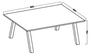 Jídelní stůl KOLINA 185x90 cm černá/bílá