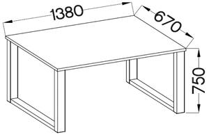 Jídelní stůl PILGRIM 138x67 cm černá/lancelot