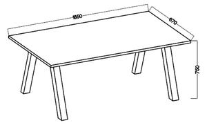 Jídelní stůl KOLINA 185x67 cm černá/artisan