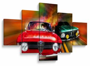 Obraz - Retro závodní auta (125x70 cm)