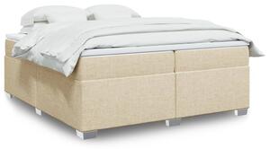 Box spring postel s matrací krémová 200x200 cm textil 3285163