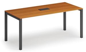 Stůl PRIMO SQUARE 1800 x 800 x 750, třešeň + stolní zásuvka TYP II, černá