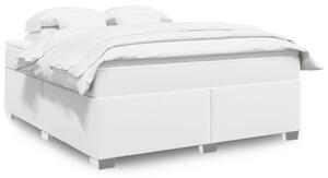 Box spring postel s matrací bílá 180x200 cm umělá kůže 3285222