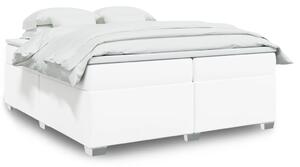 Box spring postel s matrací bílá 200x200 cm umělá kůže 3285226