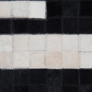 Černobílý kožený koberec 80x150 cm BOLU