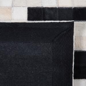 Černobílý kožený koberec 80x150 cm BOLU
