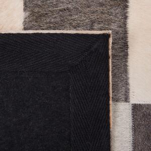 Hnědý kožený patchwork koberec 80x150 cm SOKE