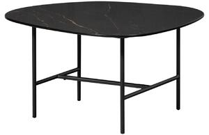 Hoorns Černý konferenční stolek Vayen 70 x 70 cm s mramorovým dekorem