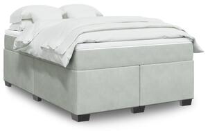 Box spring postel s matrací světle šedá 140x190 cm samet 3285281