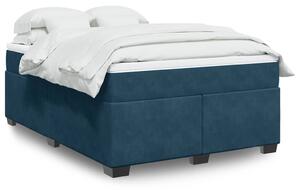 Box spring postel s matrací tmavě modrá 140x200 cm samet 3285291