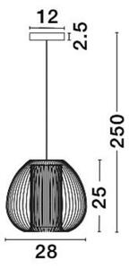 Černé kovové závěsné světlo Nova Luce Desire 28 cm