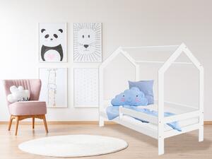 Dětská postel DOMEČEK D3 bílá 80 x 160 cm s lamelovým roštem, Úložný box: Bez úložného boxu
