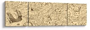 Obraz - Vintage mapa, ilustrace (170x50 cm)