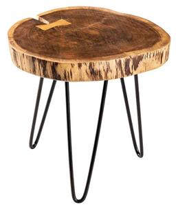 Designový odkládací stolek Island 40 cm hnědá akácie